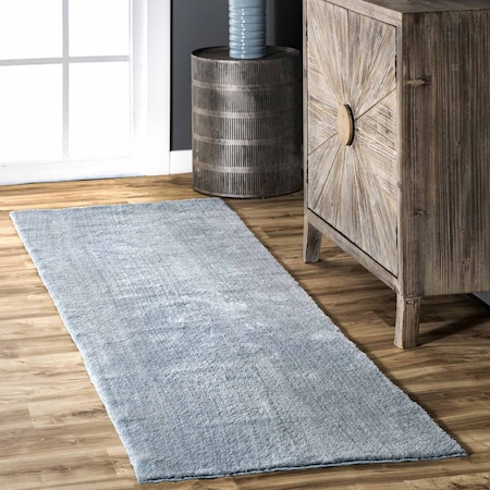 Nuloom Loni Solid Machine Washable Shag Area Rug 2ft 6in x 6ft BIVD01F-2606
